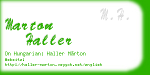 marton haller business card