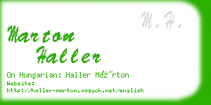 marton haller business card